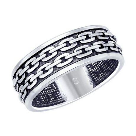 SOKOLOV Кольцо из чернёного серебра 95010120, размер 21.5