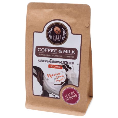 Кофе молотый Rich Coffee & Milk Strong c гранулированным молоком, 200 г