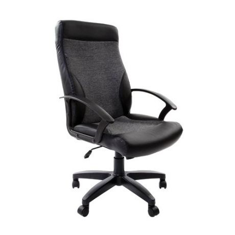 Компьютерное кресло Brabix Trust EX-535 для руководителя, обивка: текстиль/искусственная кожа, цвет: черный/серый