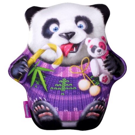 Игрушка-антистресс Мнушки Панда сладкоежка фиолетовая 28 см