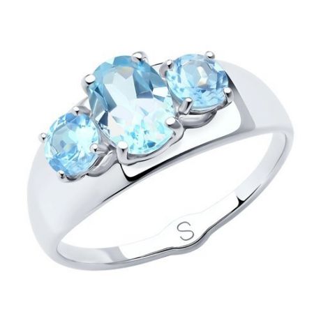 Diamant Кольцо из серебра с топазами 94-310-00556-1, размер 17.5