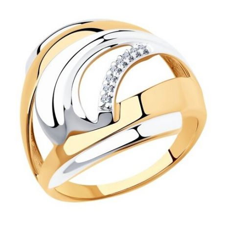 Diamant Кольцо из золочёного серебра с фианитами 93-110-00427-1, размер 18