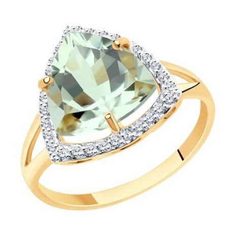 Diamant Кольцо из золота с аметистом и фианитами 51-310-00865-4, размер 18.5