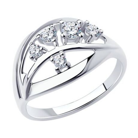 Diamant Кольцо из серебра с фианитами 94-110-00536-1, размер 17