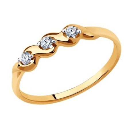 Diamant Кольцо из золота с фианитами 51-110-00804-1, размер 17.5
