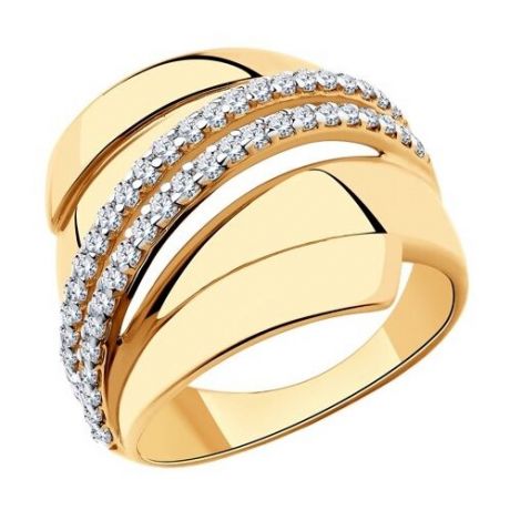 Diamant Кольцо из золочёного серебра с фианитами 93-110-00425-1, размер 20