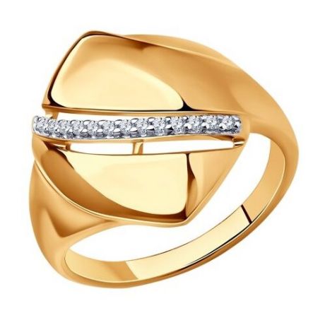 Diamant Кольцо из золочёного серебра с фианитами 93-110-00678-1, размер 18