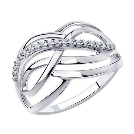 Diamant Кольцо из серебра с фианитами 94-110-00696-1, размер 17