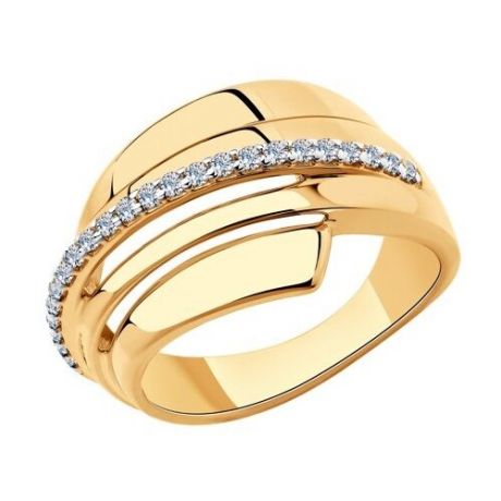 Diamant Кольцо из золочёного серебра с фианитами 93-110-00429-1, размер 19