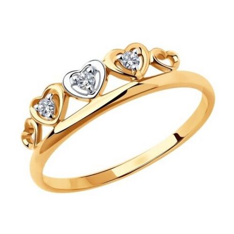Diamant Кольцо из золота с фианитами 51-110-00745-1, размер 17.5