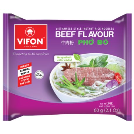 Vifon Лапша рисовая PHO BO со вкусом говядины 60 г