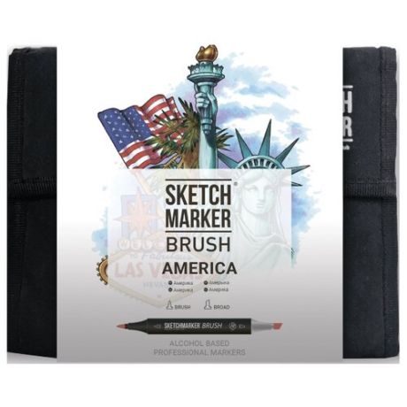 SketchMarker Набор маркеров Brush America, 36 шт.