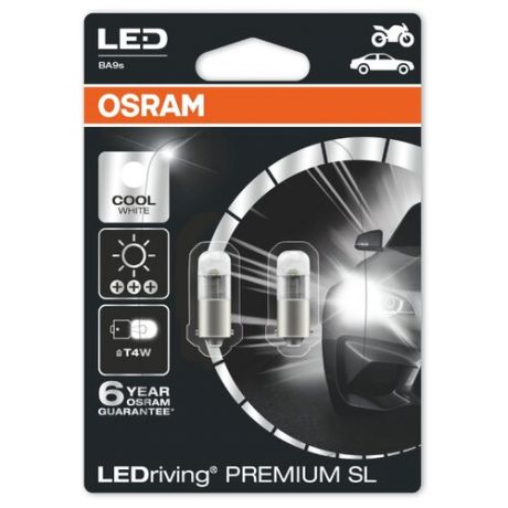 Лампа автомобильная светодиодная Osram LEDriving Premium 3850CW T4W 12V 1W 2 шт.