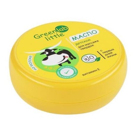 GreenLab Масло для массажа детское твердое на молоке с витамином Е, 70 мл