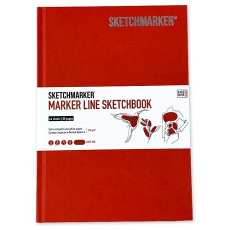 Скетчбук SketchMarker Marker Line 21 х 14.8 см (A5), 160 г/м², 44 л. светло-красный