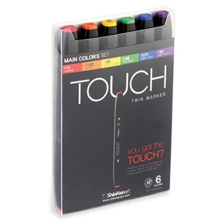 Touch Twin Набор маркеров основные цвета (1100613), 6 шт.