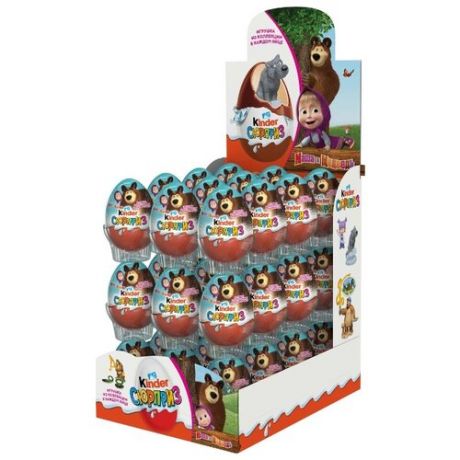 Шоколадное яйцо Kinder Сюрприз серия Маша и медведь, коробка (36 шт.)