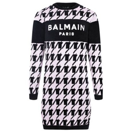 Платье Balmain размер 128, черный/гусиная лапка/розовый
