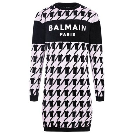 Платье Balmain размер 152, черный/гусиная лапка/розовый