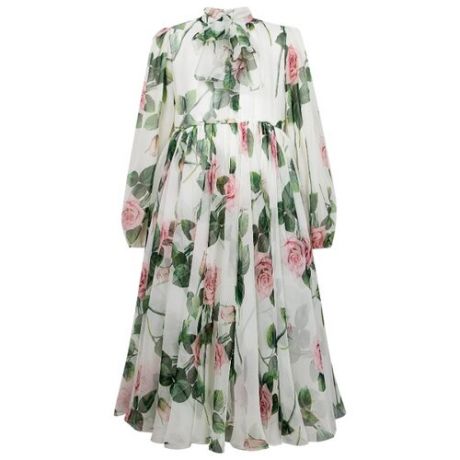Платье DOLCE & GABBANA размер 104, белый/цветочный принт