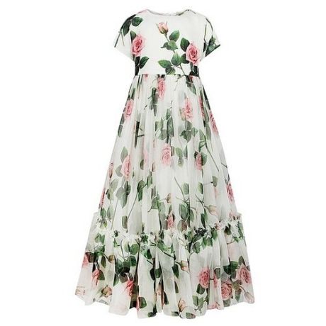 Платье DOLCE & GABBANA размер 104, белый/цветочный принт