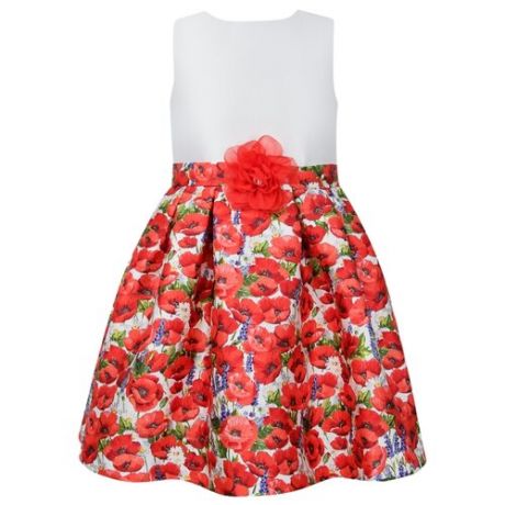 Платье Abel & Lula размер 140, цветочный принт/белый/красный
