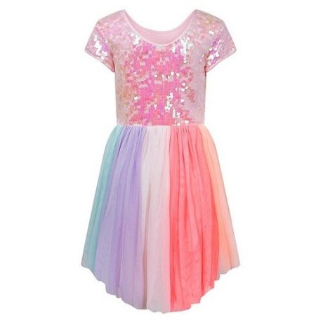Платье Billieblush размер 104, розовый/голубой/фиолетовый