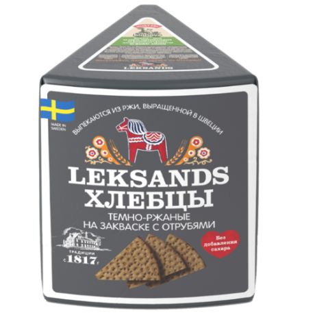 Хлебцы темно-ржаные Leksands на закваске с отрубями 200 г