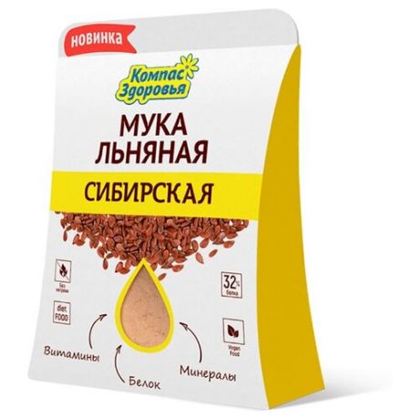 Мука Компас Здоровья льняная сибирская, 0.2 кг