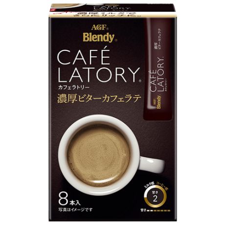 Растворимый кофе AGF Cafe Latory Latte крепкий, в стиках (8 шт.)