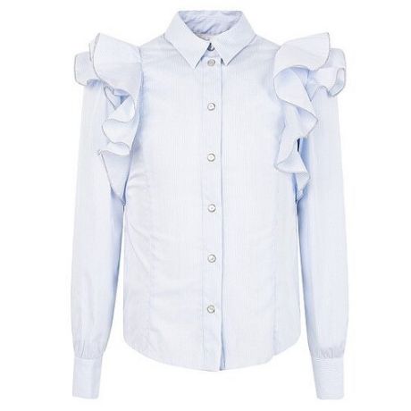 Блузка Silver Spoon размер 122, белый/голубой