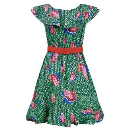 Платье Stella Jean размер 164, зеленый/красный/розовый/синий
