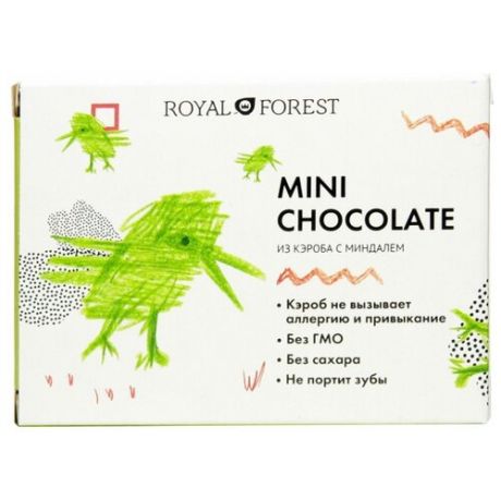 Шоколад ROYAL FOREST Mini Chocolate из кэроба с миндалем, 30 г