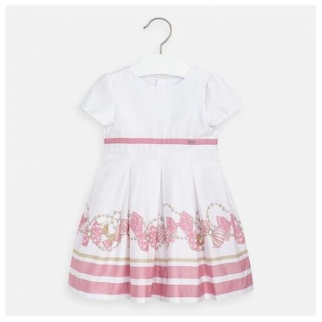 Платье Mayoral размер 98, белый/розовый