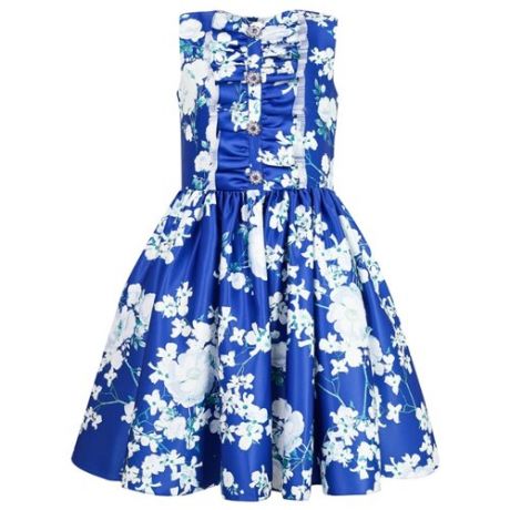 Платье David Charles размер 104, синий/цветочный принт