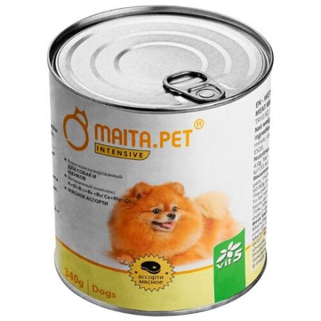 Влажный корм для собак Maita.Pet Intensive мясное ассорти 340г