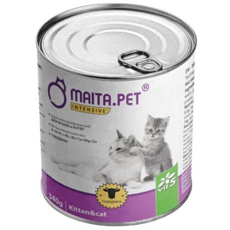 Корм для кошек Maita.Pet с говядиной 340 г