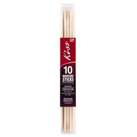 KISS Палочки для маникюра деревянные Manicure Sticks, 10 шт бежевый