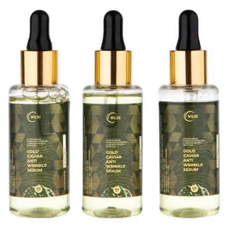 Wilds Gold Caviar Anti Wrinkle Serum Сыворотка для лица с черной икрой и золотом, 50 мл (3 шт.)