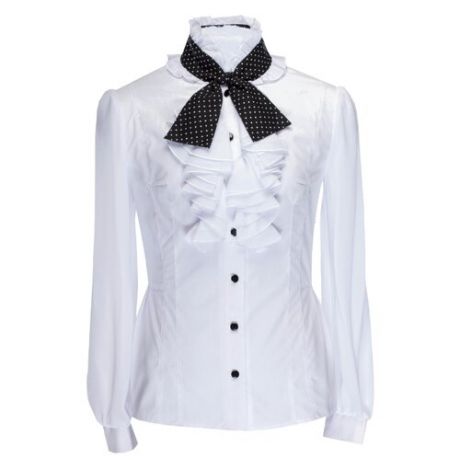 Блузка анди размер 80-152, белый/черный