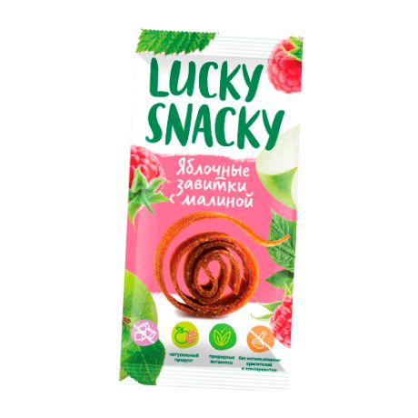 Пастила Lucky Snacky Яблочные завитки с малиной 20 г