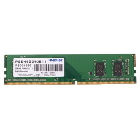 Оперативная память Patriot Memory DDR4 2400 (PC 19200) DIMM 288 pin, 4 ГБ 1 шт. 1.2 В, CL 17, PSD44G240041