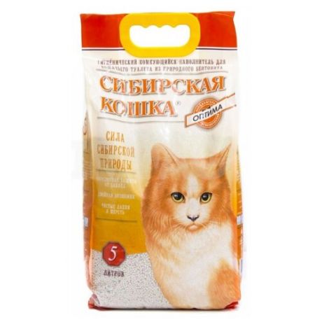Комкующийся наполнитель Сибирская кошка Оптима 5 л