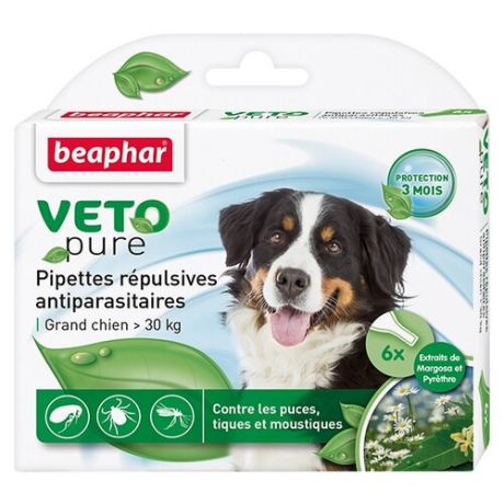 Beaphar капли от блох и клещей Veto pure для собак от 30 кг
