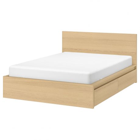 IKEA - МАЛЬМ Каркас кровати+2 кроватных ящика