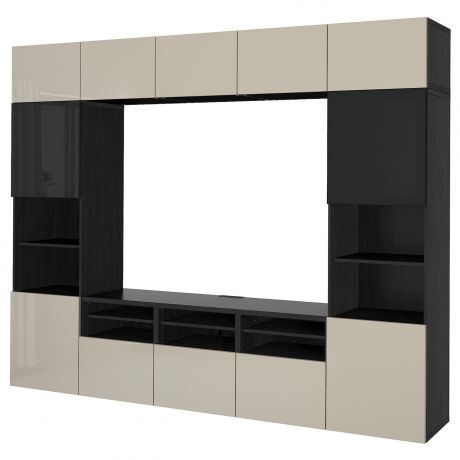 IKEA - БЕСТО Шкаф для ТВ, комбин/стеклян дверцы