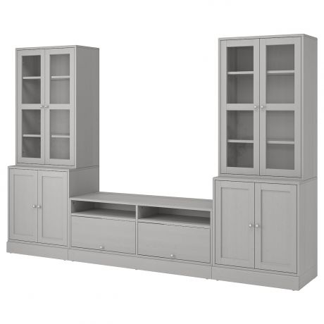 IKEA - ХАВСТА Шкаф для ТВ, комбин/стеклян дверцы
