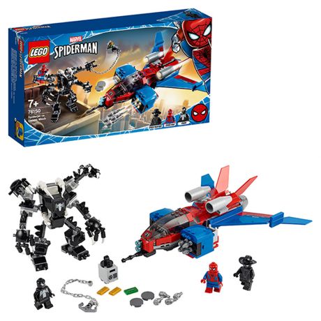 Конструктор LEGO Super Heroes 76150 Реактивный самолёт Человека-Паука против Робота Венома
