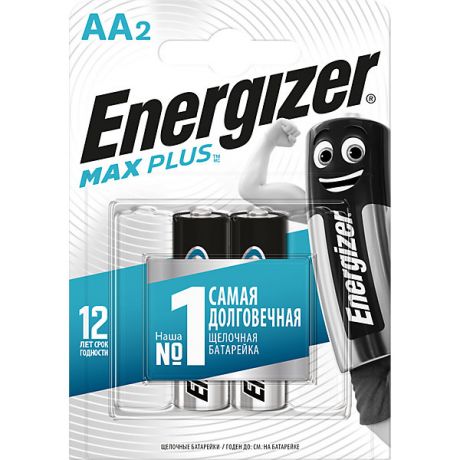 Energizer Батарейки алкалиновые Energizer "Max Plus", тип АА/LR6, 1,5 V, 2 шт