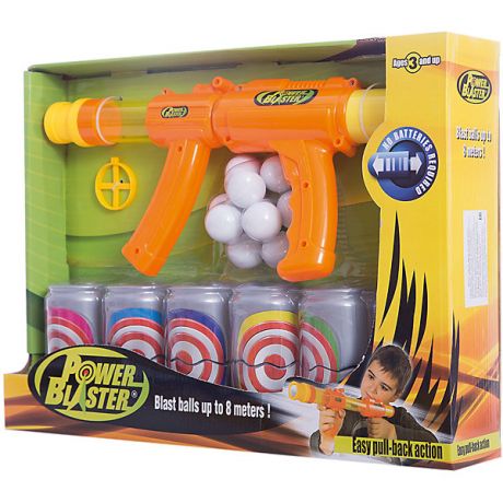 TOY TARGET Бластер Toy Target "Power Blaster" с банками, (оранжевый)